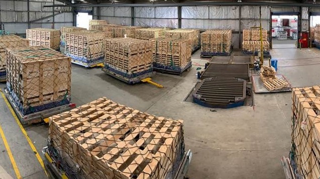 Crates at Auckland ready for loading 