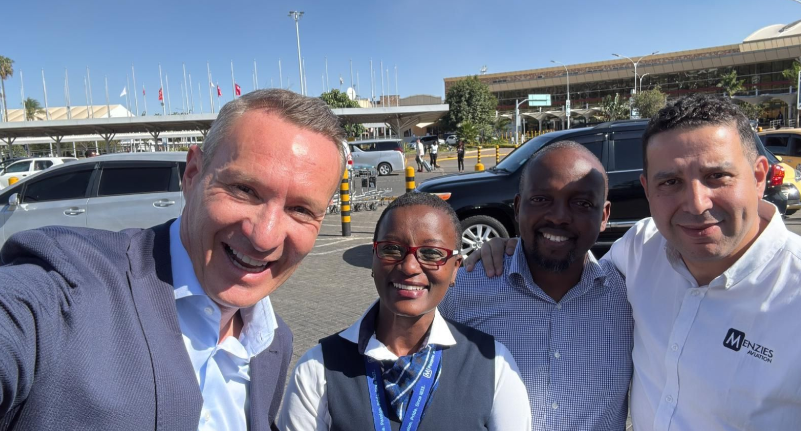 Philipp takes a photo alongside some of our fantastic colleagues in Kenya