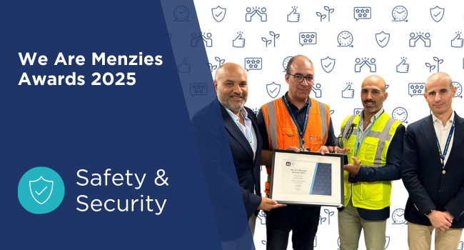 Safety & Security award is presented to Bernardo at OPO Safety & Security award is presented to Bernardo at OPO