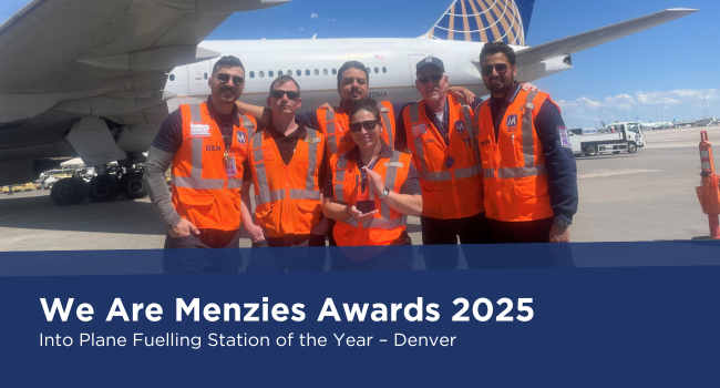 Team DEN smile with their award out on the ramp Team DEN smile with their award out on the ramp