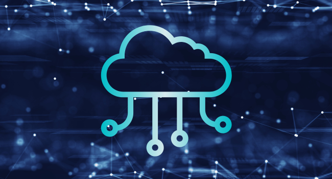 An image of a cloud with digital lines connected to it. An image of a cloud with digital lines connected to it.