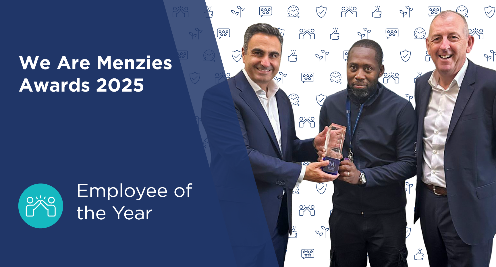 Issouf receives his award from Hassan El-Houry, Executive Chairman and John Redmond, EVP Americas