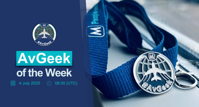 Image shows the AvGeek of the Week prize, a Menzies AvGeek pin badge Image shows the AvGeek of the Week prize, a Menzies AvGeek pin badge