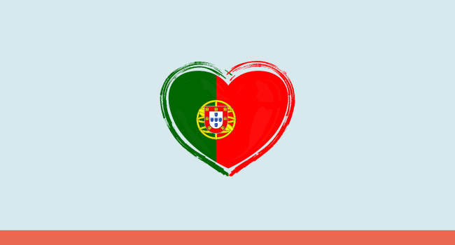 The green and red Portugal flag in the shape of a heart. The green and red Portugal flag in the shape of a heart.