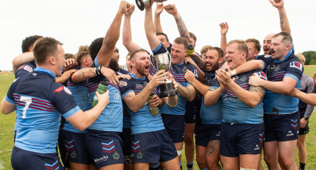 The RAF team celebrate their victory in the tournament The RAF team celebrate their victory in the tournament